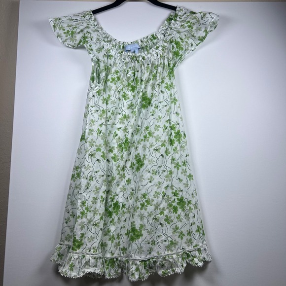 Hill House Home Dresses & Skirts - Hill House Athena Nap Dress Womens Clover Floral Smocked Mini S Green White Boho